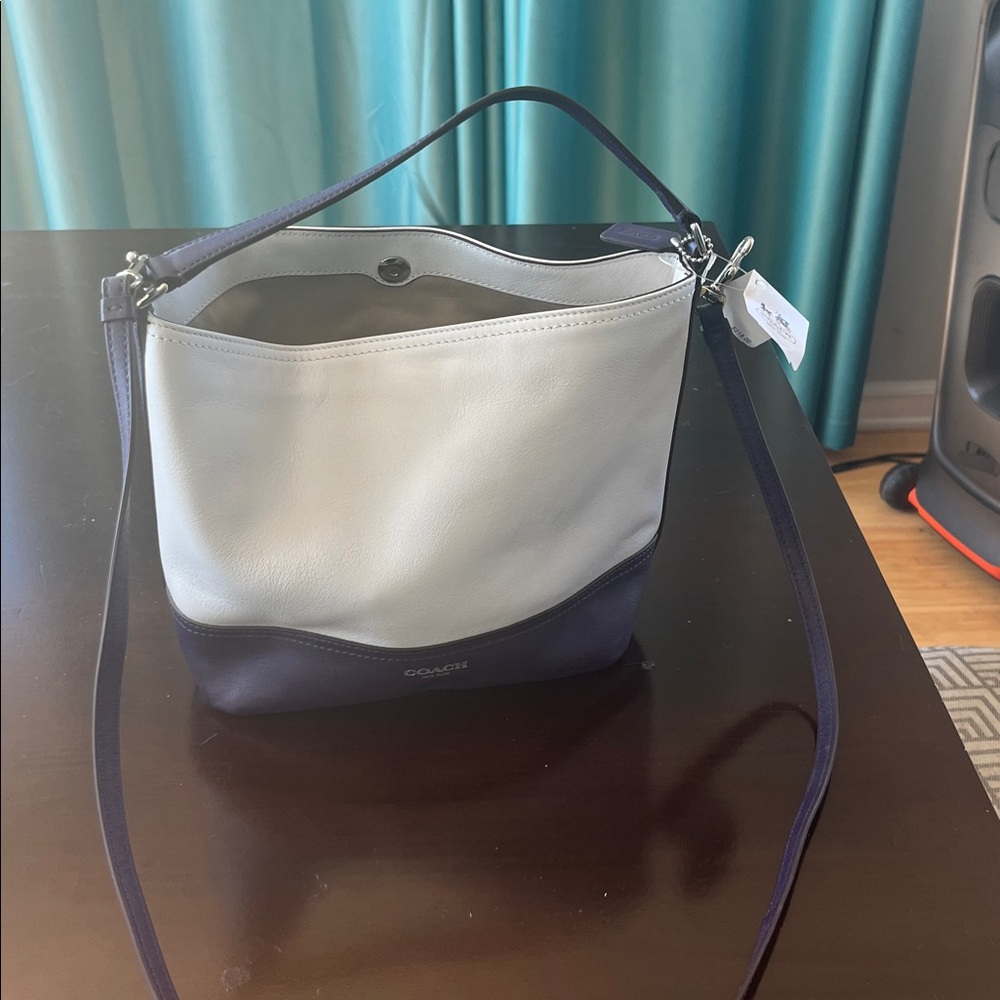 Coach Two-Tone White and Purple Leather Bag NWT